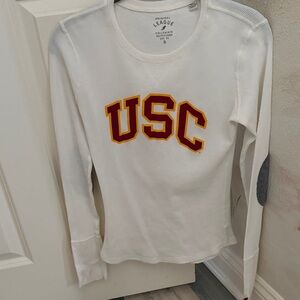 League Women's White USC Long Sleeve Tee